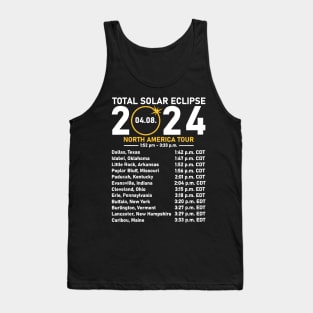 Total Solar Eclipse 2024 North America Tour State Totality Tank Top